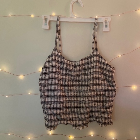 Hollister Ruched Plaid Crop Top - Picture 2 of 5